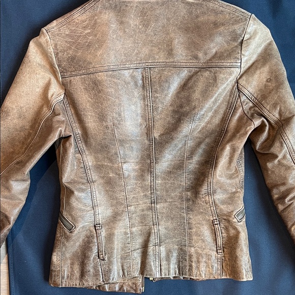 Vintage Y2K Distressed Brown Leather Jacket - Picture 13 of 13